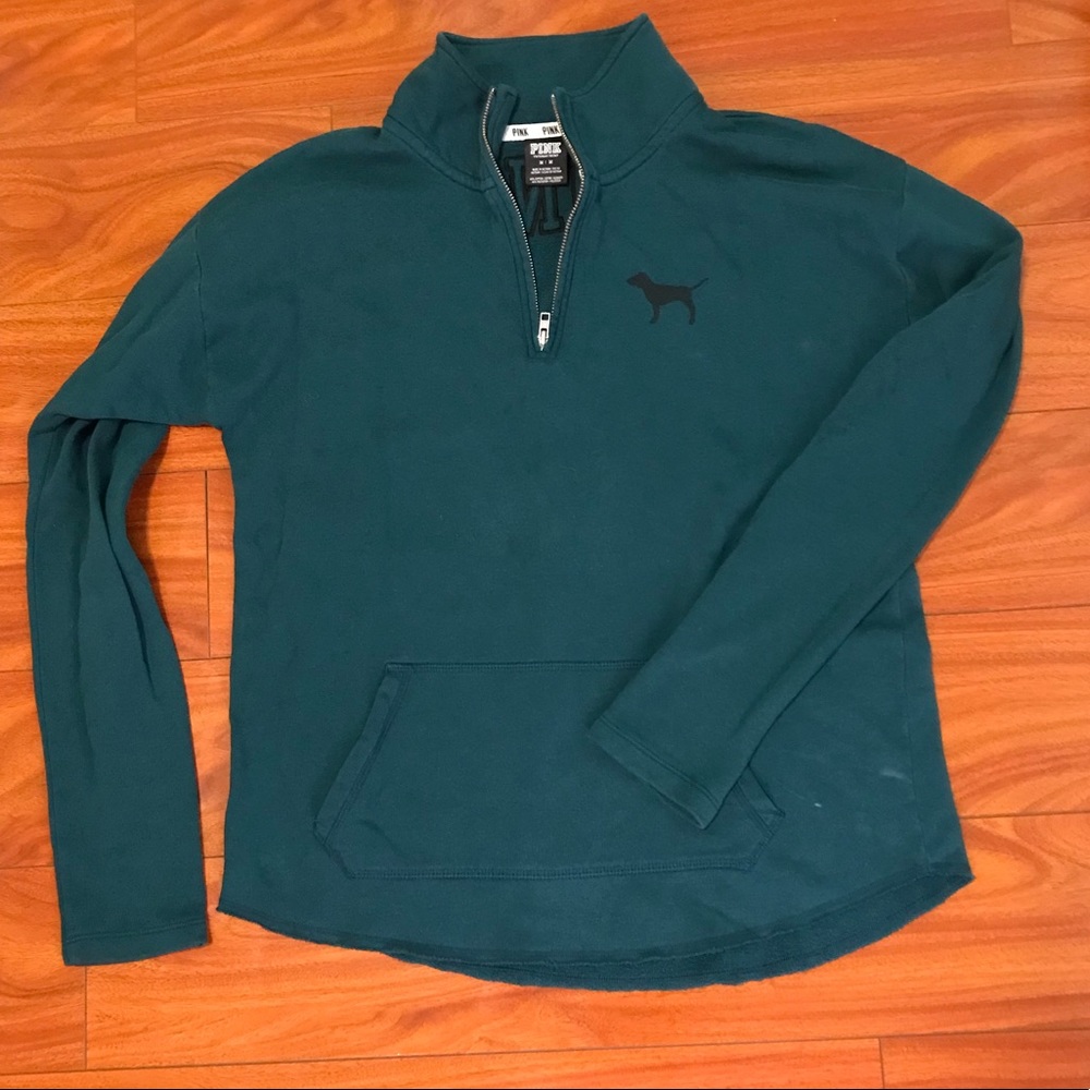 PINK Victoria’s Secret Half Zip Sweater in Green